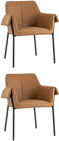 Кресло Бесс экокожа коричневый 2 шт. Stool Group (арт.УТ000037183)