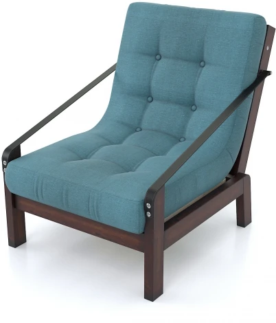 Кресло Arsko Локи орех голубая рогожка