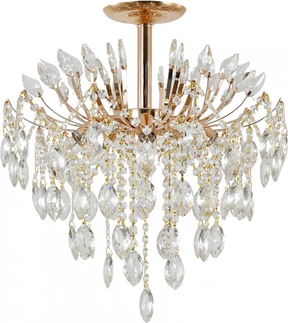 Потолочная люстра на штанге Escada Dimosari 2104/5P Gold 5x40Вт E14, металл/хрусталь, золото/прозрачный (220V)