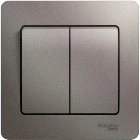 Выключатель встраиваемый двухклавишный (платина) Systeme Electric Glossa GSL001252