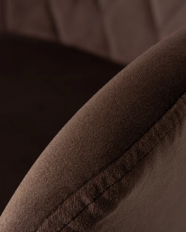 Стул обеденный ROBERT (черные матовые ножки, велюр V108-76 Горький шоколад)