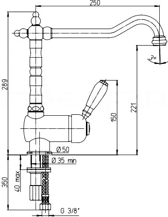 Смеситель Paini Cucina 64F3588ANTKM для кухонной мойки
