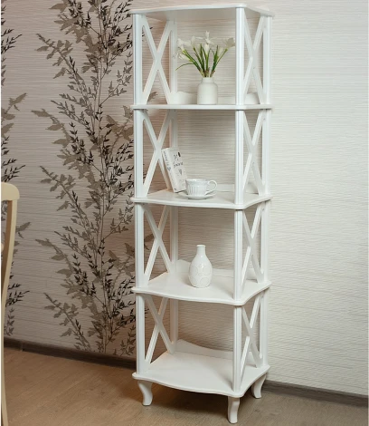 Этажерка-стеллаж Джульетта 4 уровня, молочный дуб Л Mebelik арт.008567