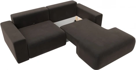 Диван угловой Лига-036 НПБ Классик правый угол (Коричневый/Велюр) Лига Диванов арт.121377