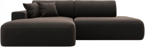 Диван угловой Лига-036 НПБ Модерн левый угол (Коричневый/Велюр) Лига Диванов арт.121411L