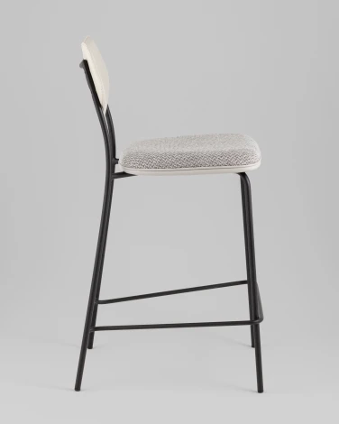 Стул полубарный Casey серый с серой экокожей Stool Group арт.УТ000039577