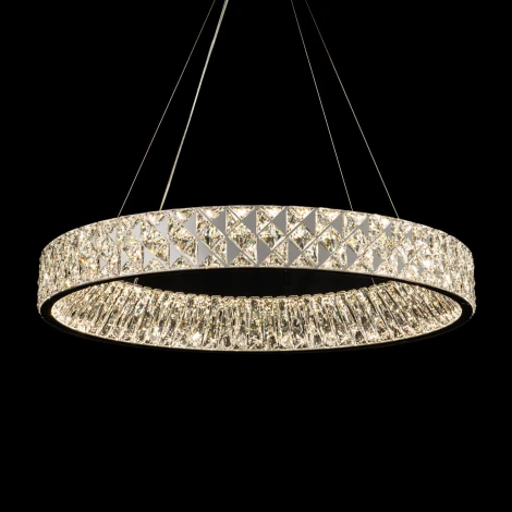 Подвесная люстра светодиодная хрустальная с пультом с регулировкой цветовой температуры Modelux ML.335.800 CR