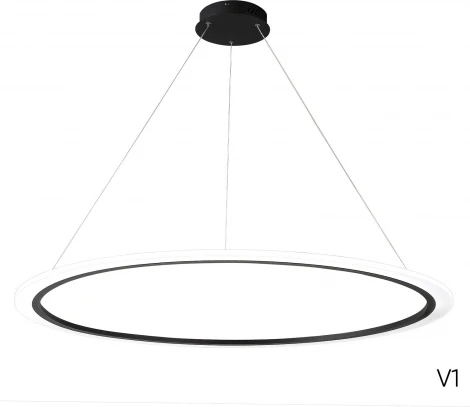 Подвесной светильник светодиодный с пультом Crystal Lux MANZANA SP40W LED BLACK (220V, на тросе, кольцо)