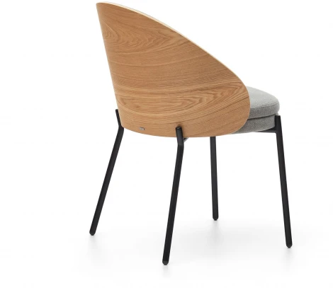 Обеденный стул La Forma (ex Julia Grup) Eamy (Серый/ Шпон,Ясень,Сталь)