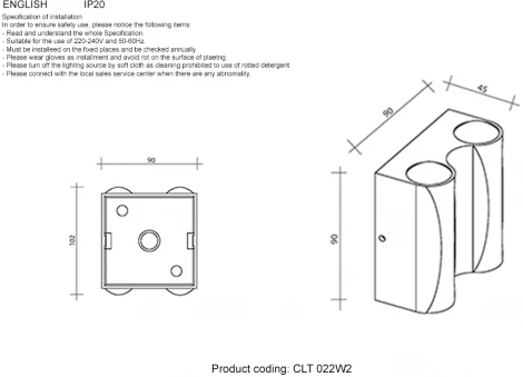 Настенный светильник светодиодный Crystal Lux CLT 022 022W2 WH 4000K (IP65)