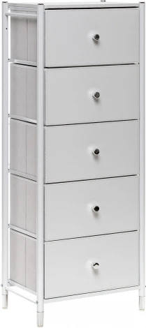 Комод Leset Нирита/Хайди, 5 ящиков, Белый (Сталь,Экокожа/Белый) арт.2500000209697