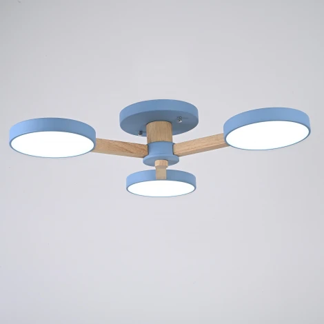 Потолочная люстра Wi-Fi на штанге Turna 3 Blue By ImperiumLoft Turna01 (LED, 220V, пульт управления, голосовое управление, умный дом - Алиса)