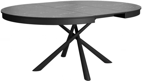 Стол DikLine KR120 мрамор черный Калаката,опоры черные