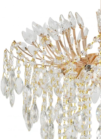 Потолочная люстра на штанге Escada Dimosari 2104/8P Gold 8x40Вт E14, металл/хрусталь, золото/прозрачный (220V)