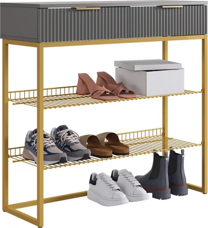 Обувница Классная 1 Mebelson (ЛДСП,Металл/Графит,Золотой) арт.172188,3327