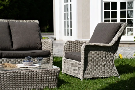 "Гляссе" лаунж-зона из искусственного ротанга, цвет бежевый 4SIS арт.УТ-00007723