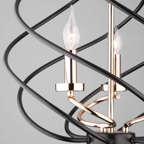 Подвесная люстра Eurosvet Sorrel 60105/3 черный (220V, на цепи, свеча, шар)