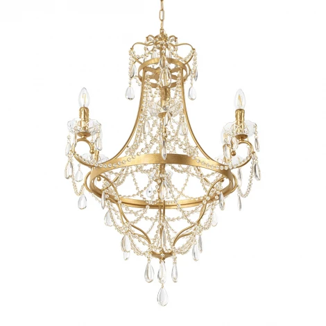 Подвесная люстра со стеклянными подвесками в форме подсвечника Loft It Foil 10430/6 (220V, на цепи, подсвечник, свеча)