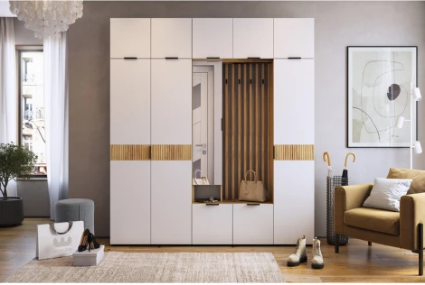 Шкаф навесной Woodville Бери 80 дуб крафт золотой / белое дерево 551871