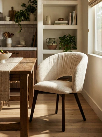 Стул ПИОЛА (PIOLA), цвет СВЕТЛО-БЕЖЕВЫЙ CITY-102, букле / ОРЕХ каркас, ®DISAUR M-City 64851