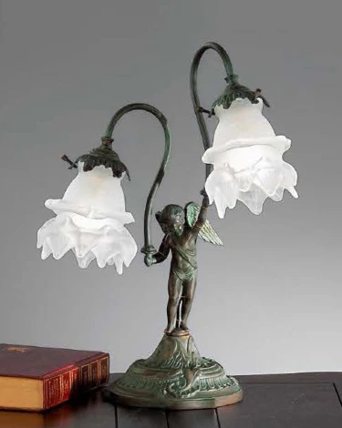 Интерьерная настольная лампа Nervilamp 2081 2081/2L/SC (220V, фигура человека, ангелы)