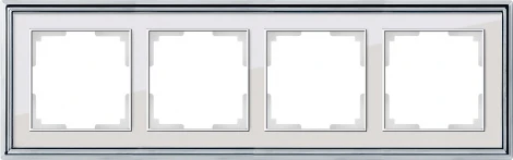 Рамка на 4 поста (хром/белый) W0041331 (a051214)