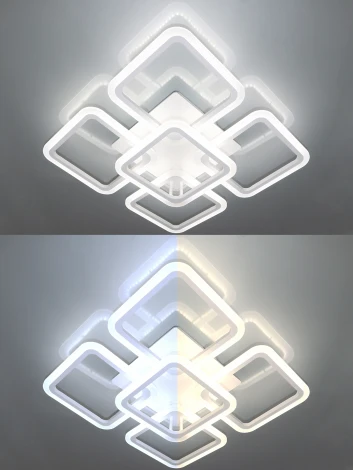 Потолочная люстра с таймером Natali Kovaltseva Smart Home LED LAMPS 81218 (220V, голосовое управление, пульт управления, управление смартфоном, умный дом - Алиса, Tuya Smart, Сири, Smart Life)