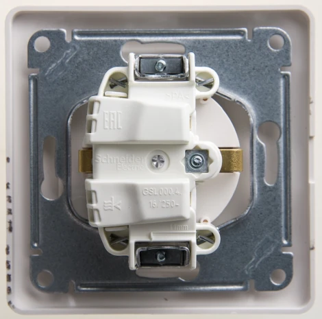 Розетка встраиваемая с заземлением, шторками и крышкой (перламутровый) Systeme Electric Glossa GSL000646