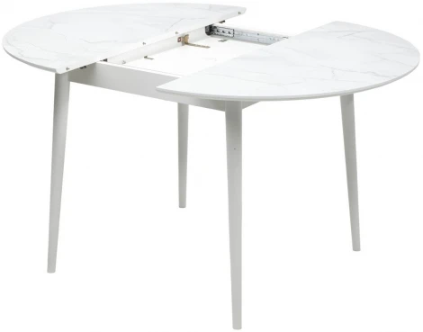 Стол BOLERO 105 см Жемчужный Перито (Белый Мрамор), HPL / Белый М-City