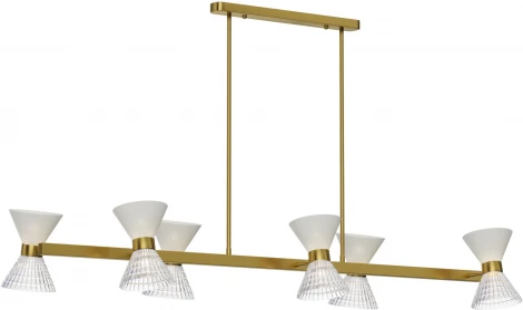 Потолочная люстра на штанге ST Luce SL2004 SL2004.313.12 латунь/прозрачный, белый, латунь G9 LED 12*5W (220V)