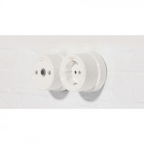 Розетка с заземлением (белый) Ретро Werkel W5671001 (a051312)