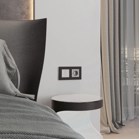 Рамка на 2 поста (черный софт) Werkel W0022908 (a062800)