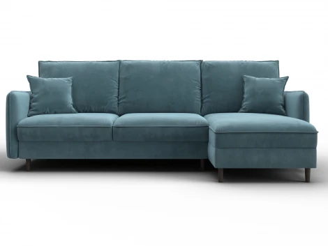 Диван угловой Лига-064 НПБ угол универсальный (ДСП/Дерево/Велюр/Бирюзовый) Лига Диванов 134770