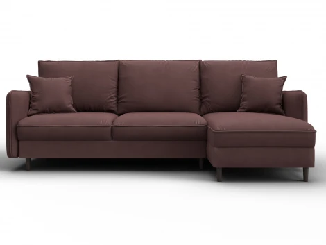 Диван угловой Лига-064 НПБ угол универсальный (ДСП/Дерево/Замша/Бордовый) Лига Диванов 129636
