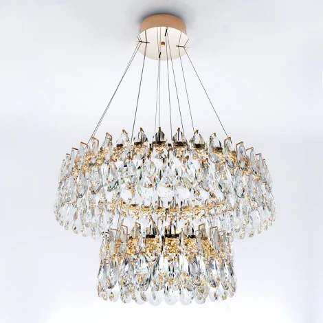 Подвесная люстра светодиодная хрустальная с регулировкой цветовой температуры Modelux MODELUX ML.6900.800P GD