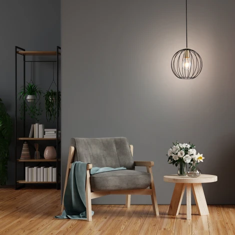 Подвесной светильник Quebec 10176/1S E27*60W Black/Brass (220V, на проводе, шар)