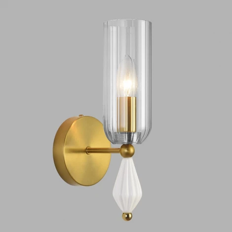 Бра Lumion Galana 8428/1W латунь/белый/прозрачный, металл/керамика/стекло E14 1*40W 220V
