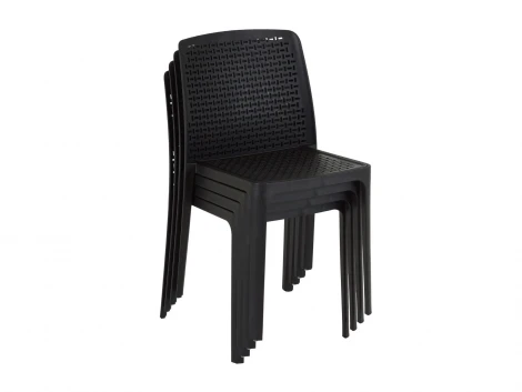 Комплект стульев Bottega 4 шт. ОГОГО Обстановочка! 966305 (Пластик/Черный)