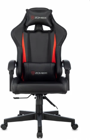 Кресло игровое Zombie GAME TETRA черный/красный эко.кожа крестов. пластик