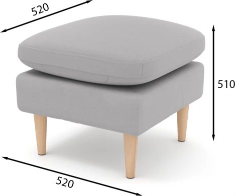 Пуф Arsko Корс светло-серый велюр