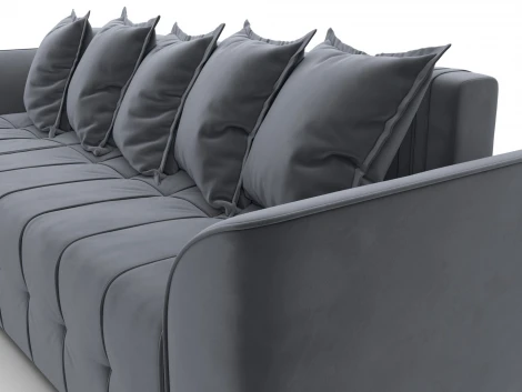 Диван угловой Лига-113 угол левый (ДСП,Велюр/Серый) Лига Диванов 136724L