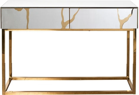 Консоль зеркальная c золотым декором 120*42*79см Garda Decor арт.KFG197