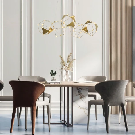 Подвесной светильник светодиодный Eurosvet Uma 90368/5 медь (220V, на тросе)