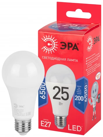 Лампочка светодиодная E27 25W ЭРА LED A65-25W-865-E27 R