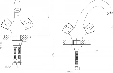 Смеситель Agger Retro-S A1802100 для раковины