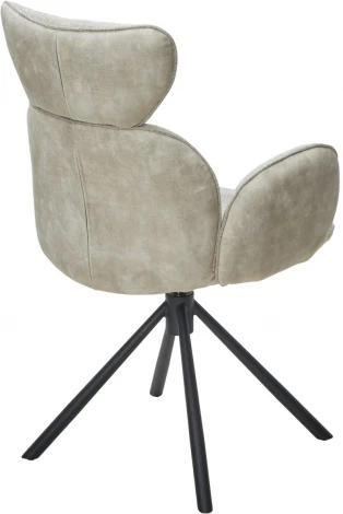 Стул M-City VARDY 360 град.поворот. Brego-31 Бежевый, ткань/ 7525-01 Бежевый, велюр/Черный