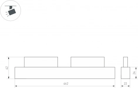 светильник магнитный MAG-ORIENT-DOTS-L465-16W Day4000-MIX (BK, 24 deg, 48V, DALI) (Arlight, IP20 Металл) 041879
