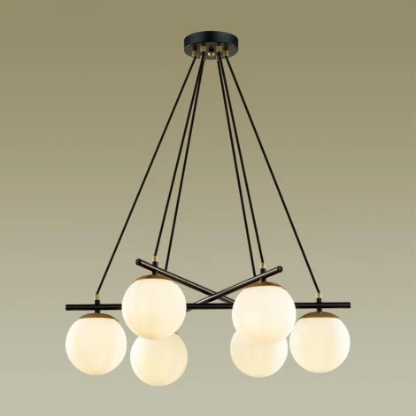 Подвесная люстра Randi 5212/6 черный, золотой E27 6*60W (220V, на проводе, шар)