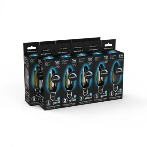 Лампочка светодиодная E14 5 Вт 450 lm 4100K нейтральное белое свечение Gauss Filament 103801205