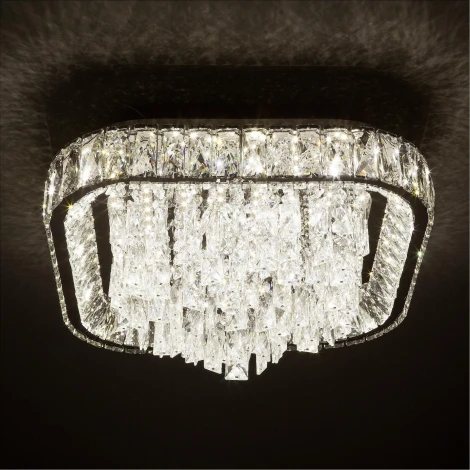 Потолочная люстра светодиодная хрустальная с управлением смарфоном с регулировкой цветовой температуры LED4U LED4U L031-500 с функцией УД